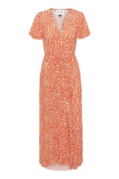 Garden Party Wrap Dress - Orange Floral